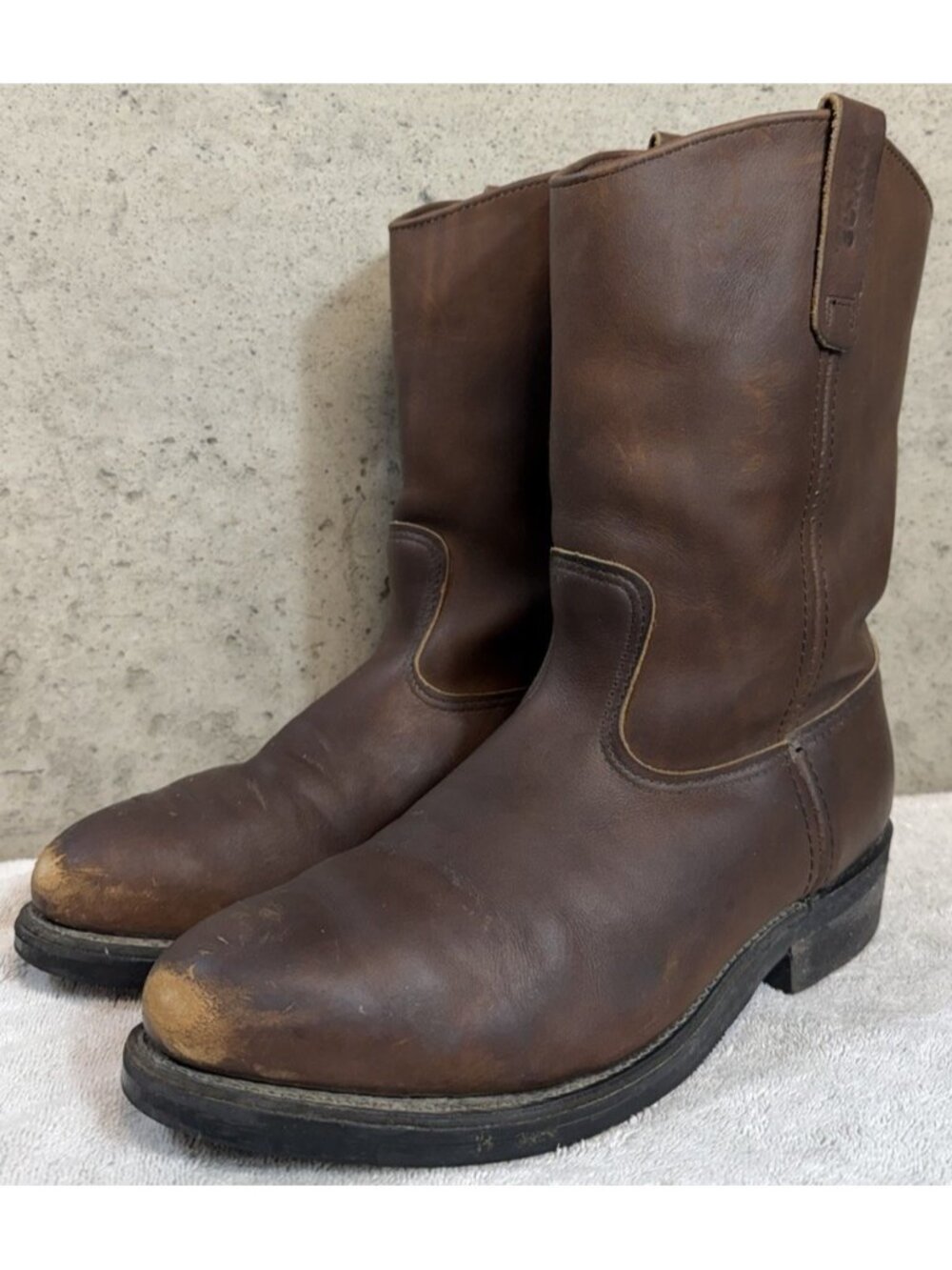Vintage Red Wing Pecos 102 Pull On Western Roper Steel Toe Cowboy Boots Size 11B